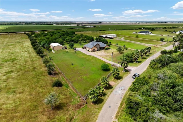 aerial view with a rural view