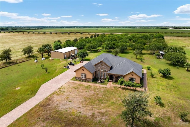 aerial view featuring a rural view