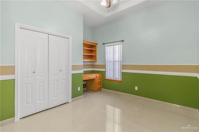 unfurnished bedroom featuring a closet