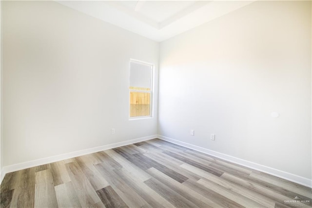 spare room with light wood-type flooring