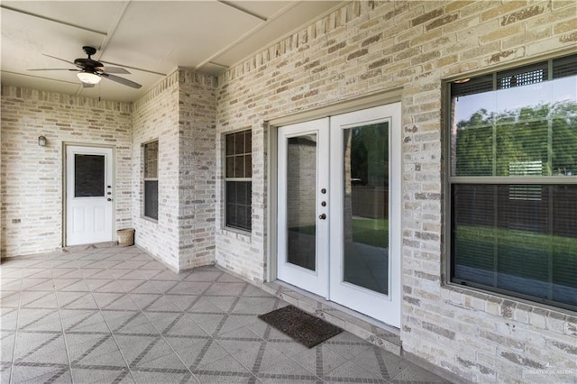 1711 Solar Dr, Mission, TX 78574 - view of patio / terrace with a ceiling fan and french doors