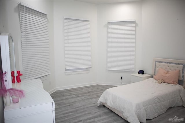 bedroom featuring wood-type flooring