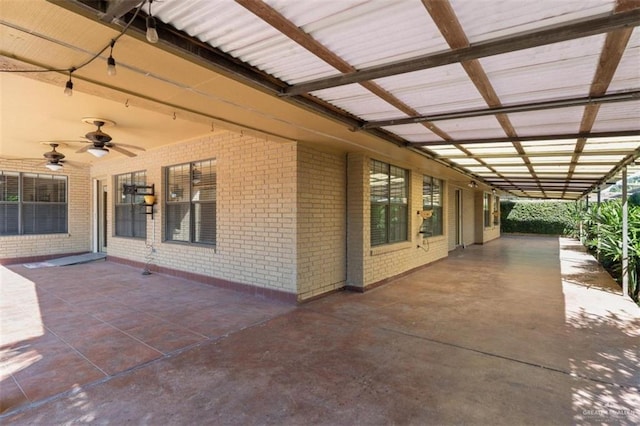 view of patio / terrace with ceiling fan