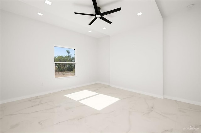 unfurnished room with ceiling fan