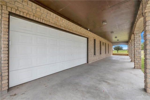 garage with driveway