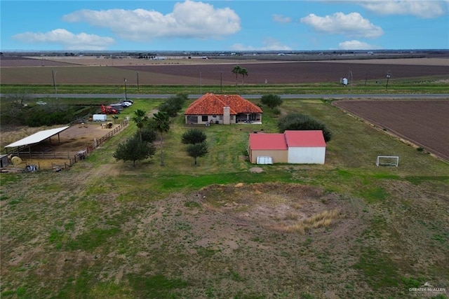 drone / aerial view with a rural view