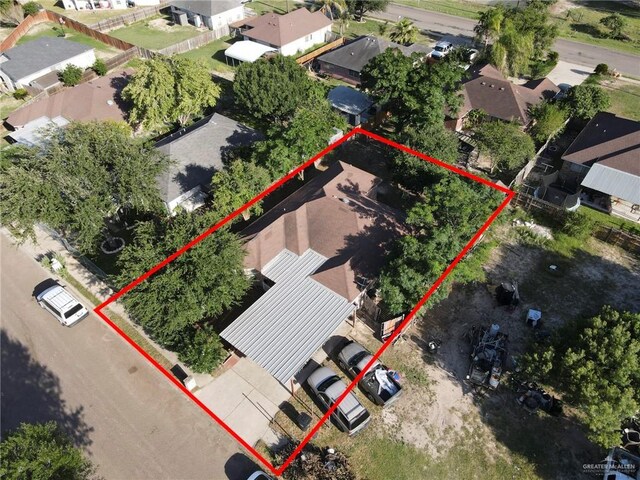 1604 E Kennedy Ave, Alton, TX 78573 - aerial perspective of suburban area with property boundaries highlighted