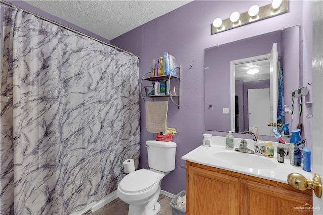 1604 E Kennedy Ave, Alton, TX 78573 - full bathroom with a textured ceiling, vanity, and a shower with shower curtain