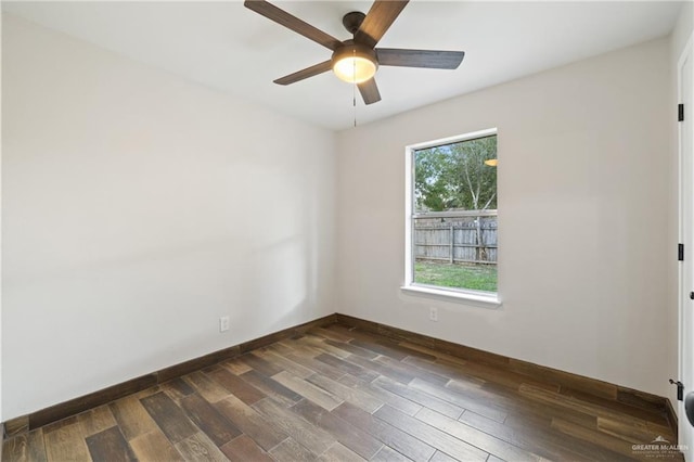 1815 W Adelita St, Weslaco, TX 78599 - spare room with ceiling fan and dark wood-type flooring