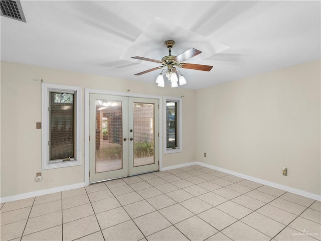 1502 Betty Dr, Mission, TX 78572 - empty room featuring french doors, plenty of natural light, and ceiling fan