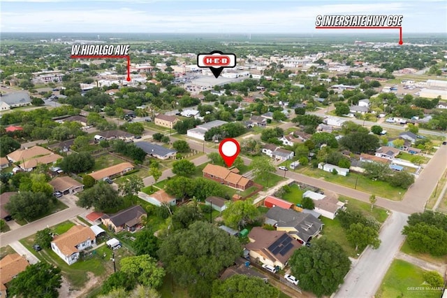 bird's eye view with a residential view