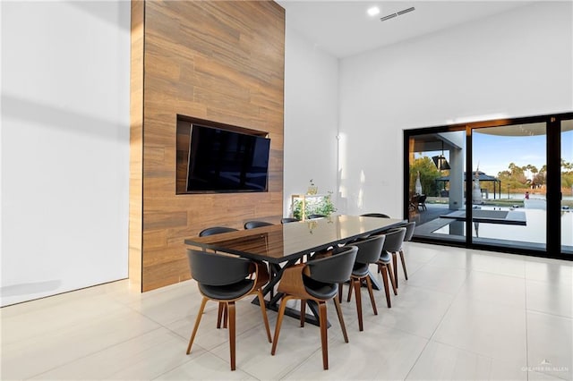 view of tiled dining space