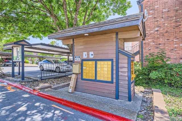 exterior space with mail boxes