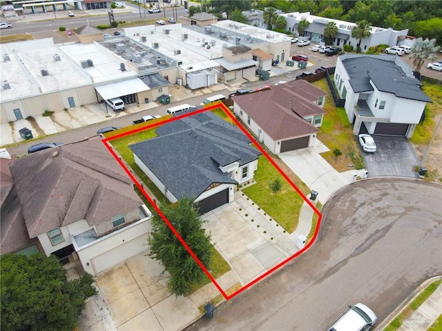 2427 Summer Breeze St, Mission, TX 78572 - aerial perspective of suburban area with property parcel outlined