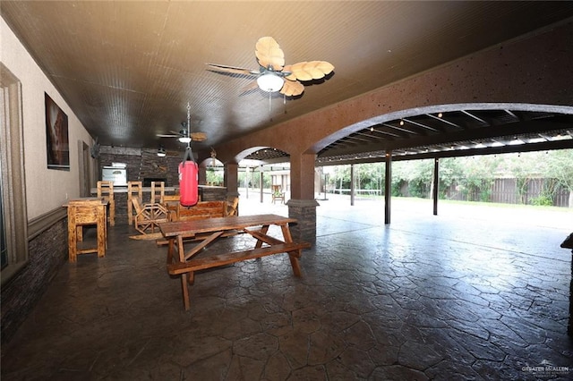 5310 Nicole Dr, Edinburg, TX 78542 - view of patio featuring a ceiling fan and outdoor dining space