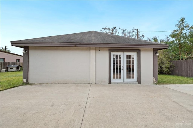 exterior space featuring french doors