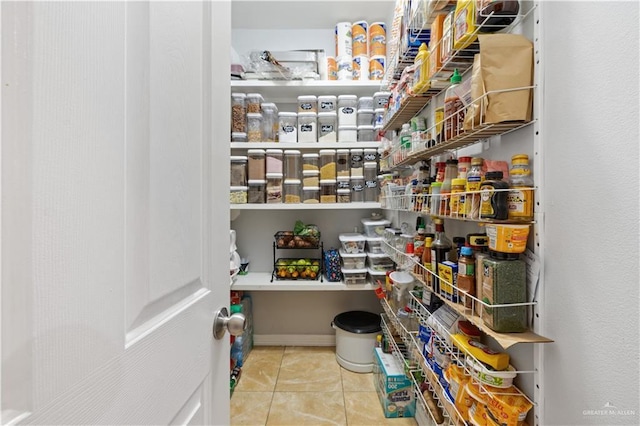 view of pantry