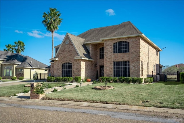 view of front of home with a front yard