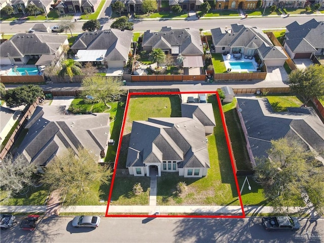 birds eye view of property featuring a residential view