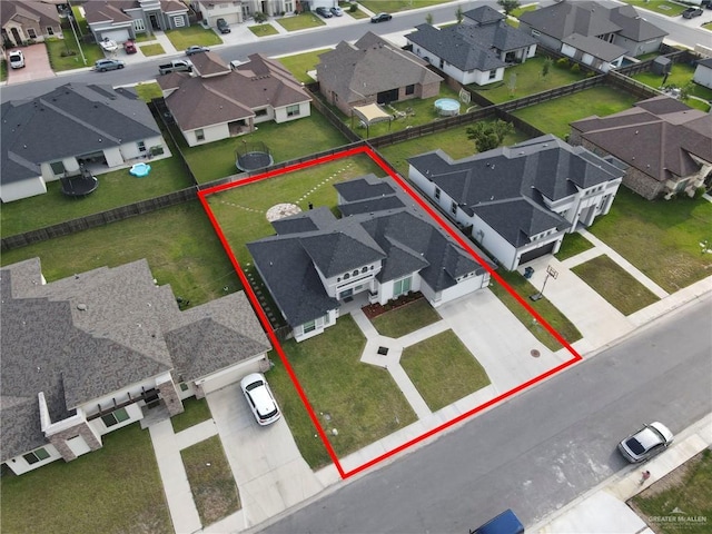 6073 Surrey Ln, Brownsville, TX 78526 - aerial view of residential area featuring property boundaries highlighted
