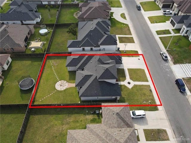 6073 Surrey Ln, Brownsville, TX 78526 - aerial view of residential area with property parcel outlined