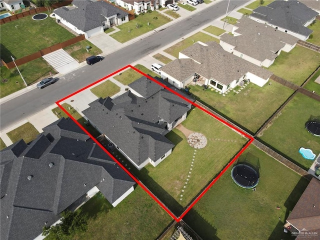 6073 Surrey Ln, Brownsville, TX 78526 - aerial perspective of suburban area with property parcel outlined