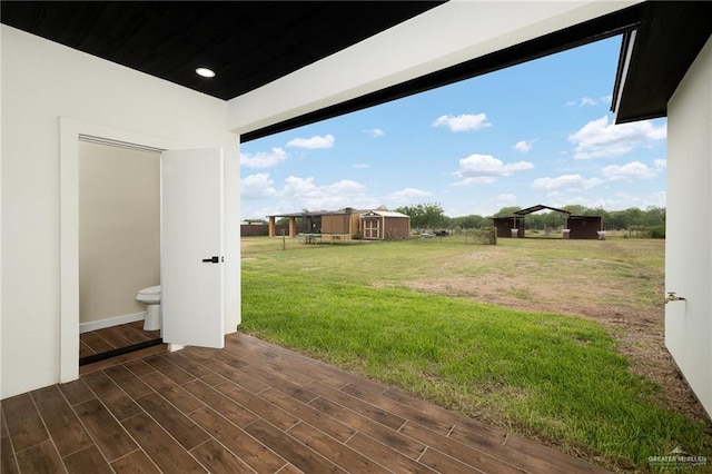 15439 E Davis Rd, Edinburg, TX 78542 - view of green lawn featuring a wooden deck