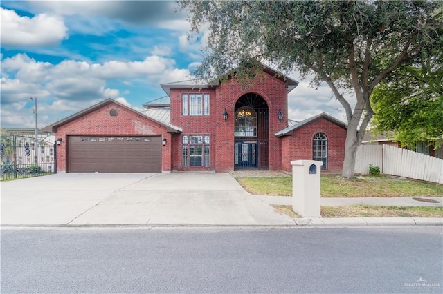 view of front of house with a garage