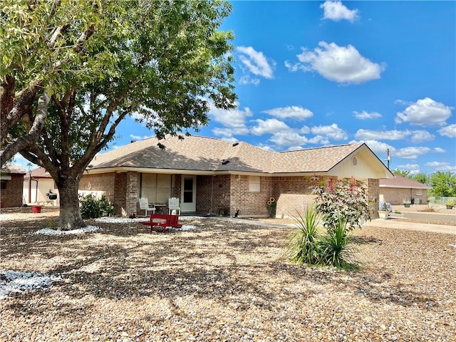 view of single story home