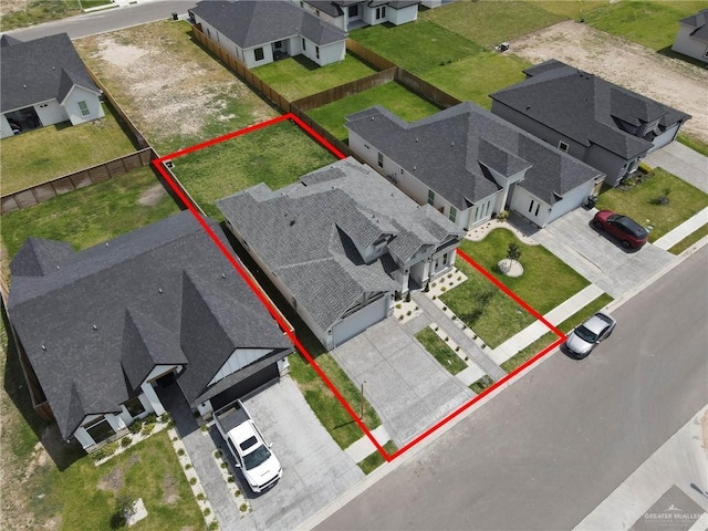 1104 Azalea Ave, Mission, TX 78573 - aerial perspective of suburban area with property parcel outlined
