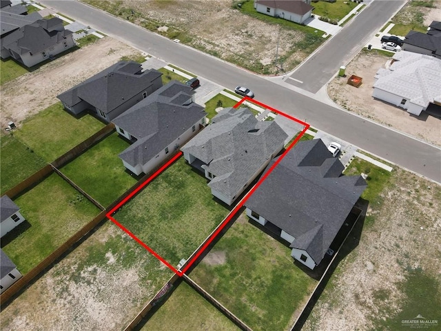 1104 Azalea Ave, Mission, TX 78573 - aerial perspective of suburban area with property parcel outlined