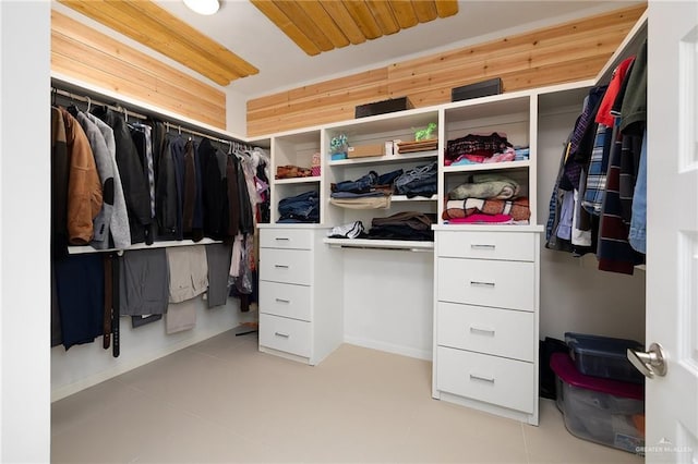 view of walk in closet
