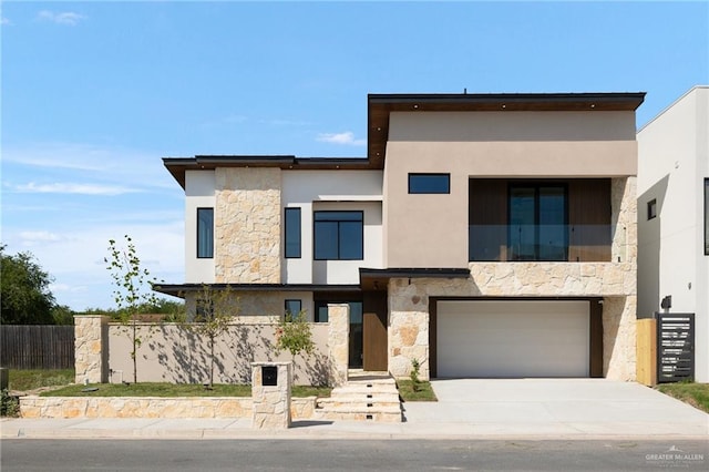 contemporary house with a garage