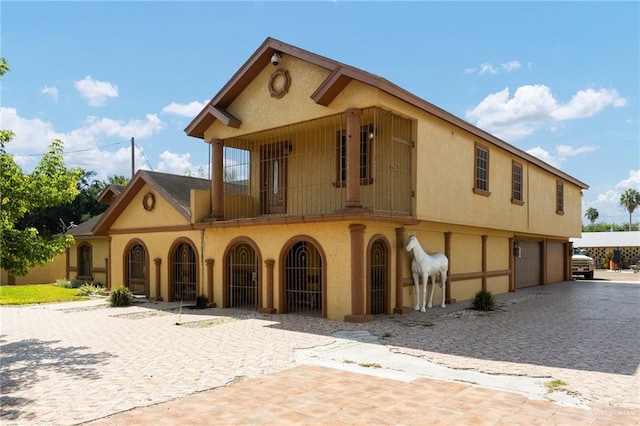 view of property with a garage