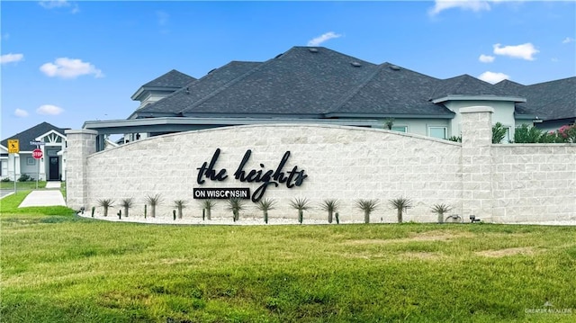 1613 E Mayhem Dr, Edinburg, TX 78542 - community / neighborhood sign featuring a yard