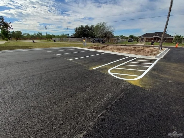 view of parking / parking lot