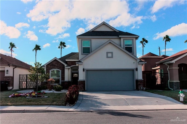 view of front property with a garage