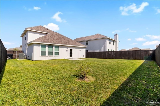 6327 Cascada Bend Rd, Mcallen, TX 78504 - back of house featuring a fenced backyard, roof with shingles, and board and batten siding