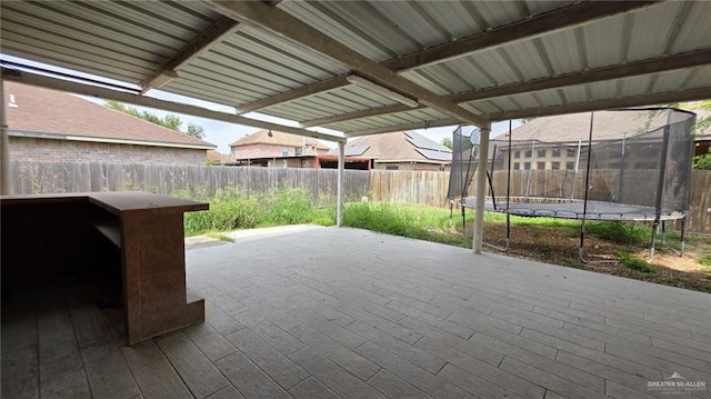 2216 N 48th St, Mcallen, TX 78501 - view of patio featuring a fenced backyard and a trampoline