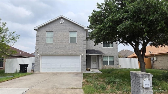 2216 N 48th St, Mcallen, TX 78501 - traditional home with fence, an attached garage, driveway, and a front yard