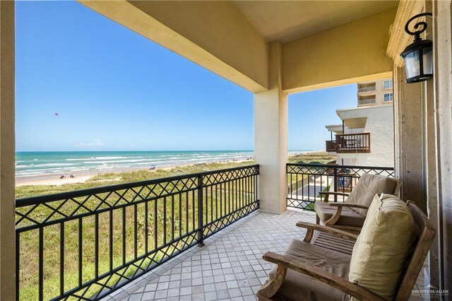4616 Gulf Blvd S, Unit South, South Padre Island, TX 78597 - balcony featuring view of water and beach