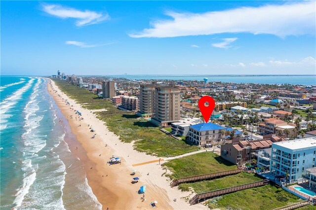 4616 Gulf Blvd S, Unit South, South Padre Island, TX 78597 - drone / aerial view of waterfront with a beach