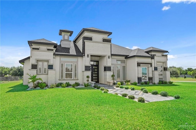 view of front facade featuring a front lawn