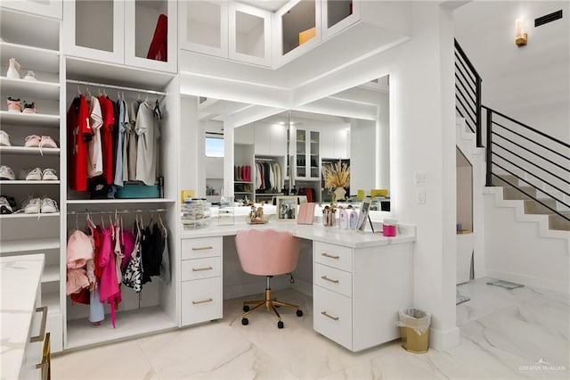 interior space with vanity