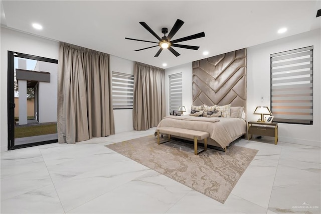 bedroom with ceiling fan