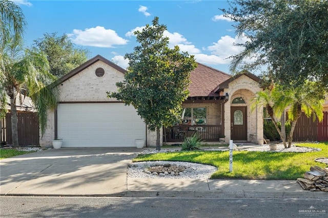 ranch-style home with a garage