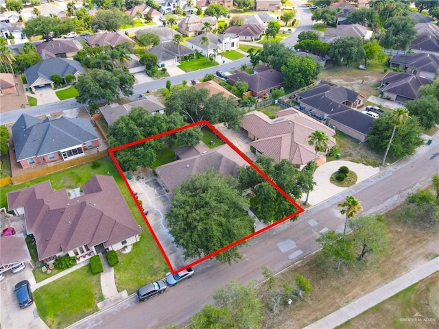 2709 Palmer Dr, Pharr, TX 78577 - aerial view of residential area featuring property parcel outlined