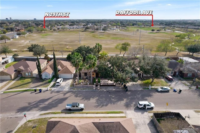 bird's eye view with a residential view