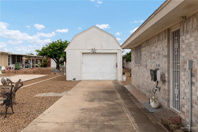 view of garage