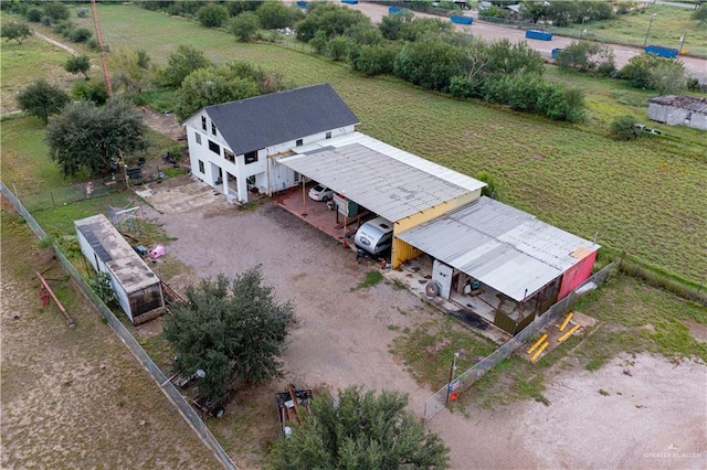 drone / aerial view with a rural view